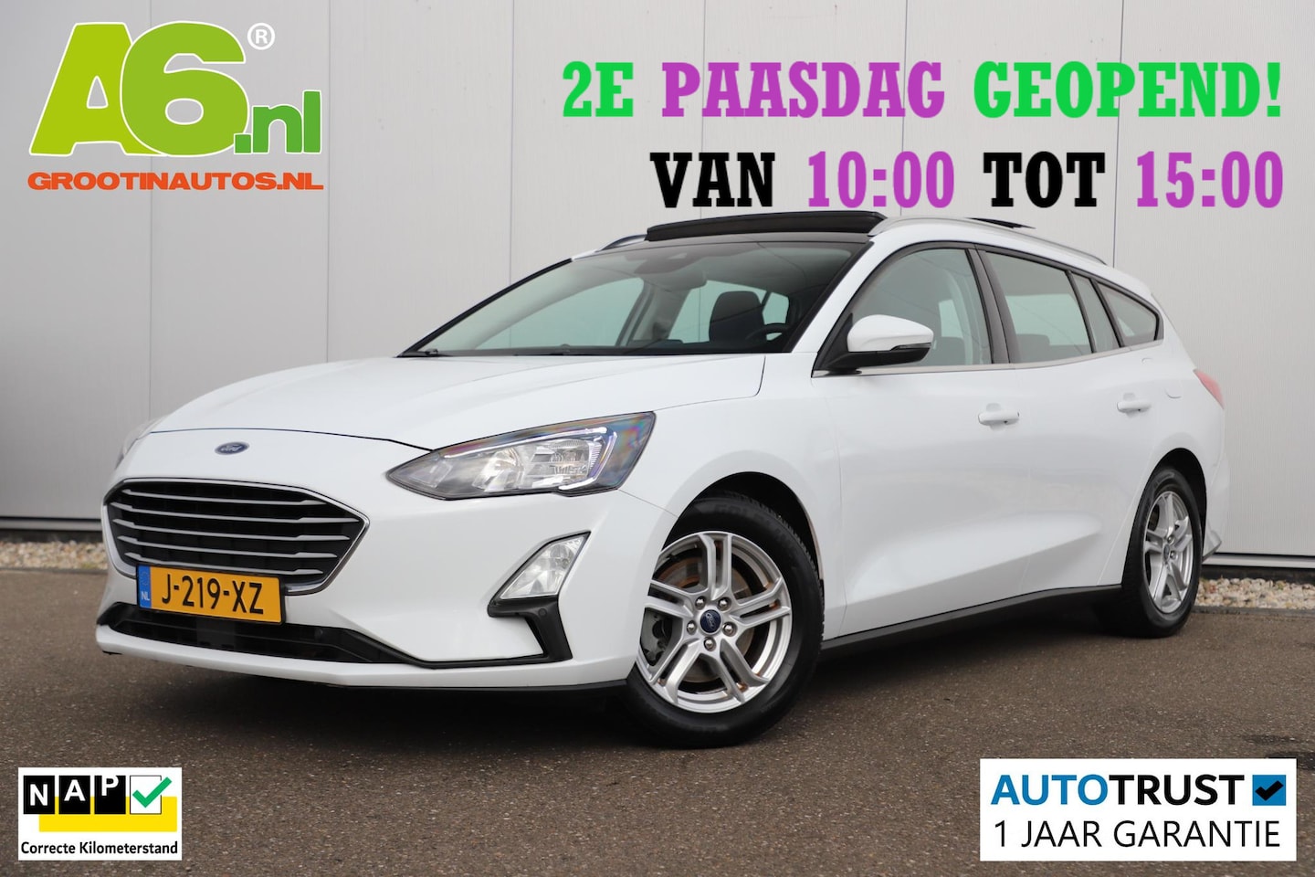 Ford Focus Wagon - 1.0 EcoBoost Hybrid Trend Edition Business Panoramadak Stuur & Stoelverwarming Navigatie A - AutoWereld.nl