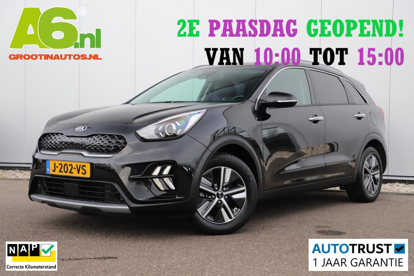 Kia Niro - 1.6 GDi Hybrid DynamicLine Half Leder Carplay Android Navigatie Achteruitrijcamera Climate - AutoWereld.nl