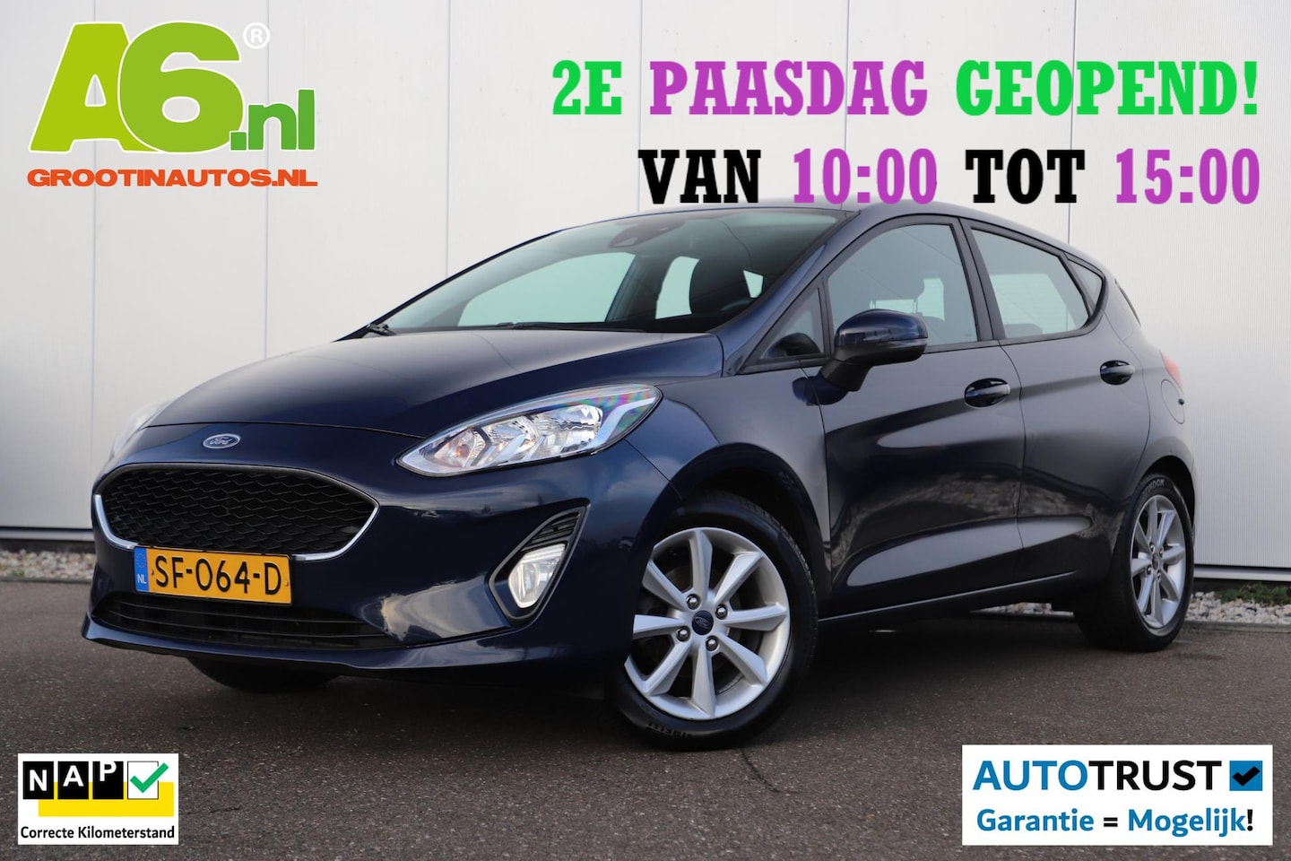 Ford Fiesta - 1.1 Trend Trekhaak Navigatie 15 inch LMV Airco Bluetooth Elektrische Ramen - AutoWereld.nl