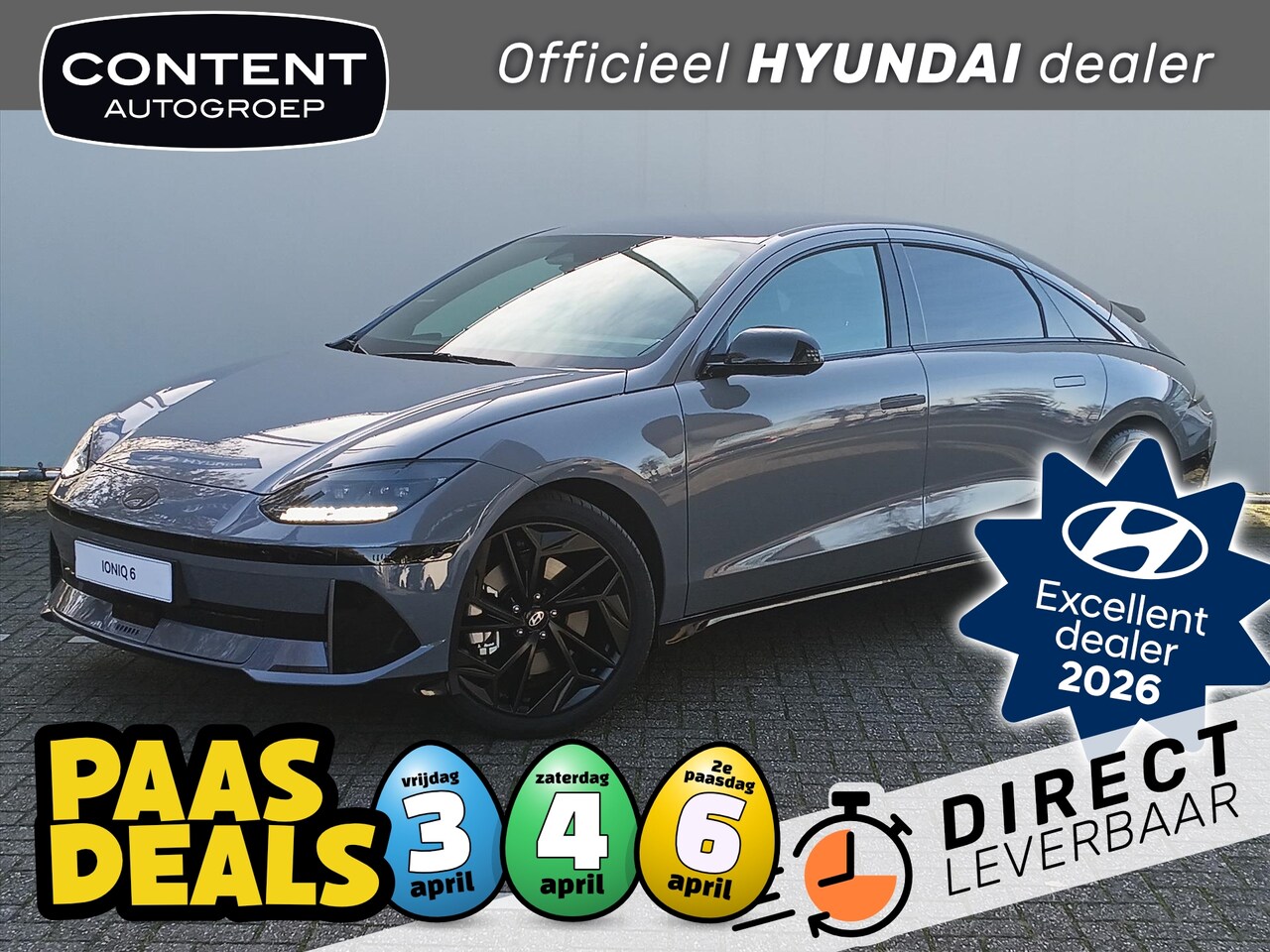 Hyundai IONIQ 6 - 77,4 kWh 229pk RWD Business I Super aanbieding! I Snel rijden! - AutoWereld.nl