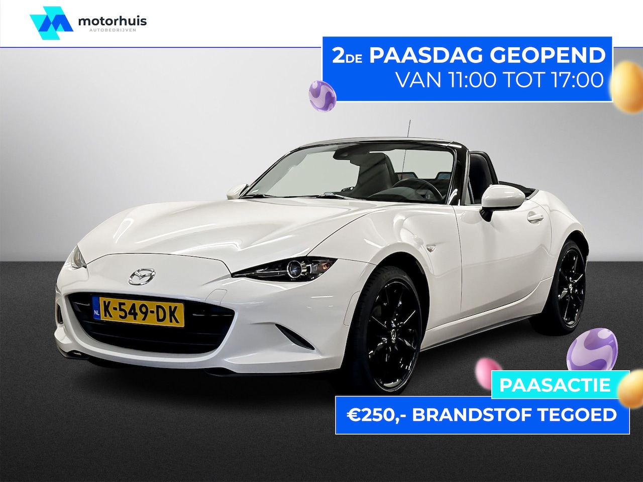 Mazda MX-5 - 1.5 SKYACTIV-G 132PK GT-M BLACK&WHITE NAVI FULL LED CAMERA LEDER PDC NL-AUTO NAP MANUAL - AutoWereld.nl