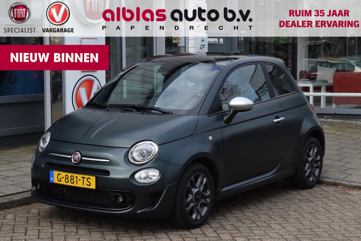 Fiat 500 - 105pk Rockstar/Sport|Matgroen|Carplay| - AutoWereld.nl