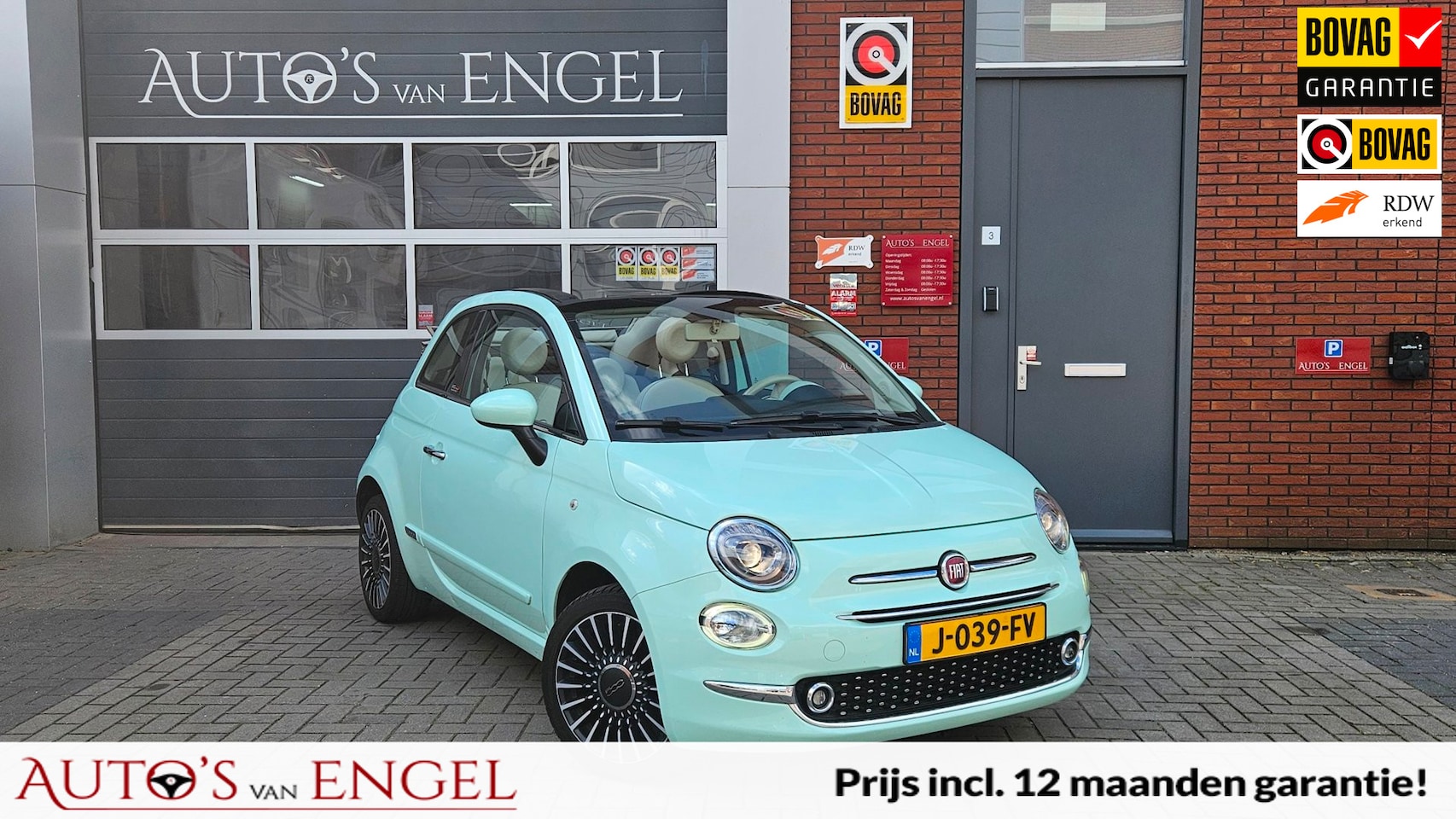Fiat 500 C - 1.2 Lounge/Garantie/Carplay/Android Auto/PDC/ - AutoWereld.nl