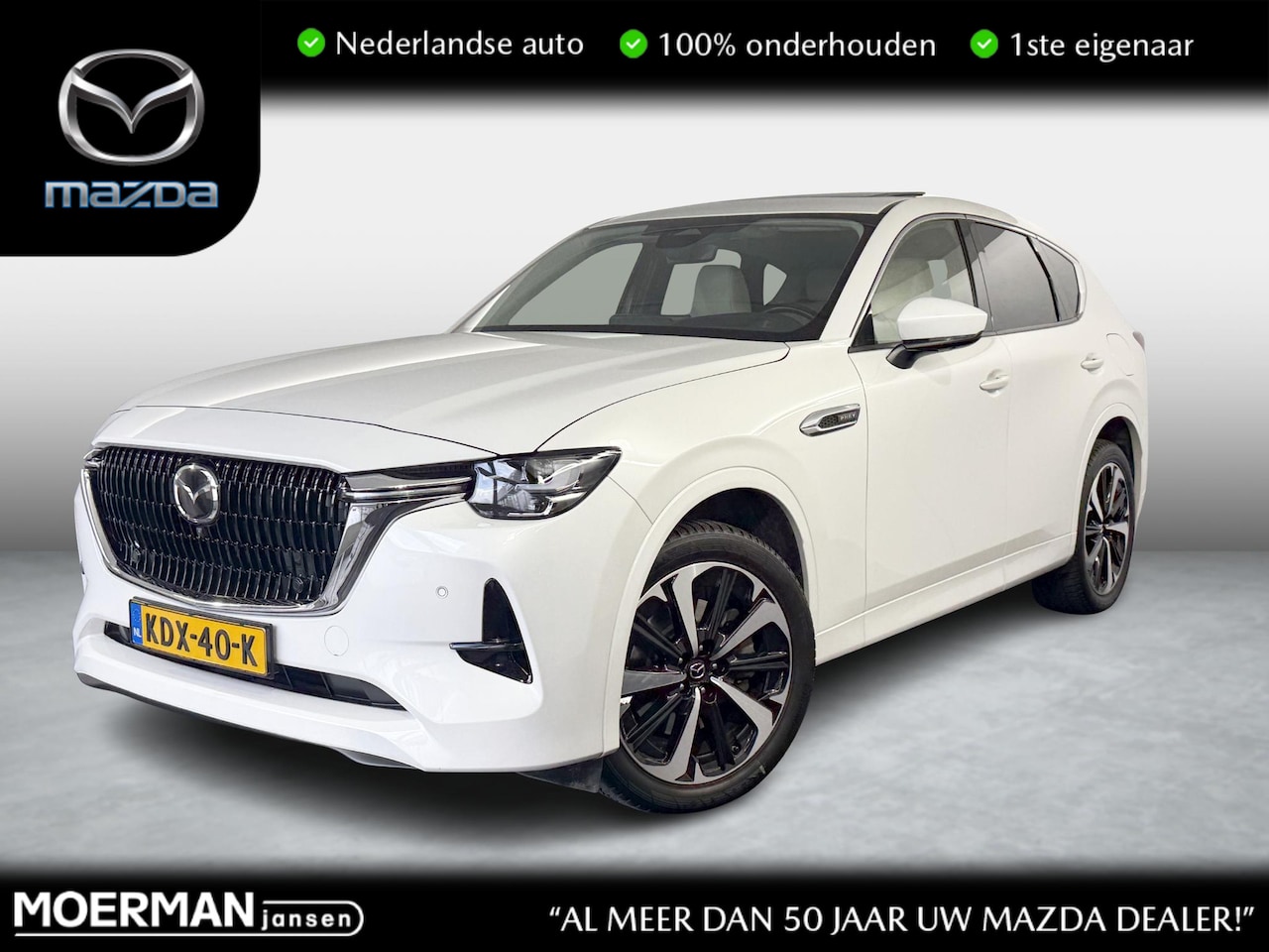 Mazda CX-60 - 2.5 e-SkyActiv PHEV Takumi Plus / Panodak / 360Camera / Wit leder - AutoWereld.nl