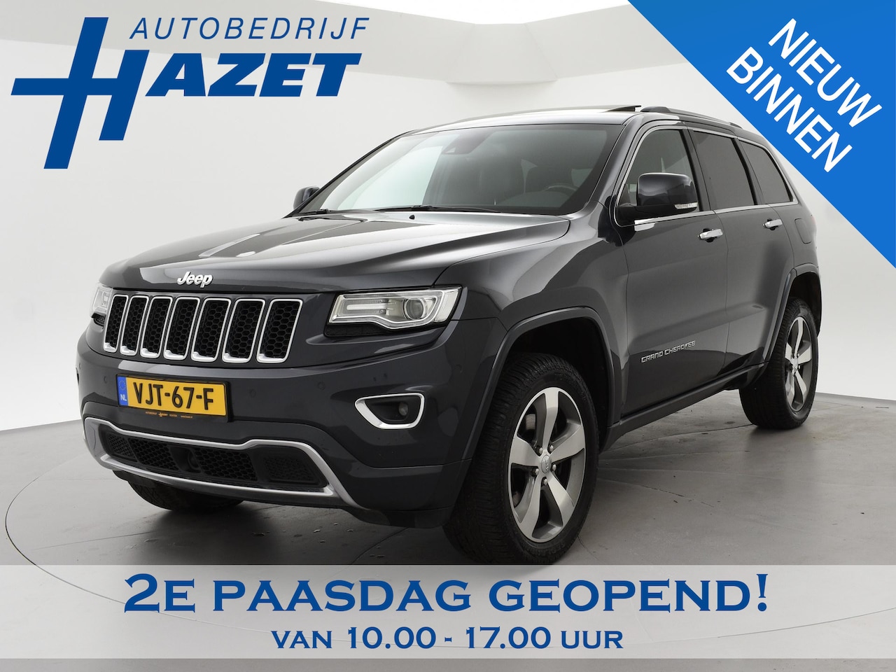 Jeep Grand Cherokee - 5.7 352 PK V8 BENZINE GRIJS KENTEKEN OVERLAND + ADAPTIVE CRUISE | TREKHAAK 3325 KG | SCHUI - AutoWereld.nl
