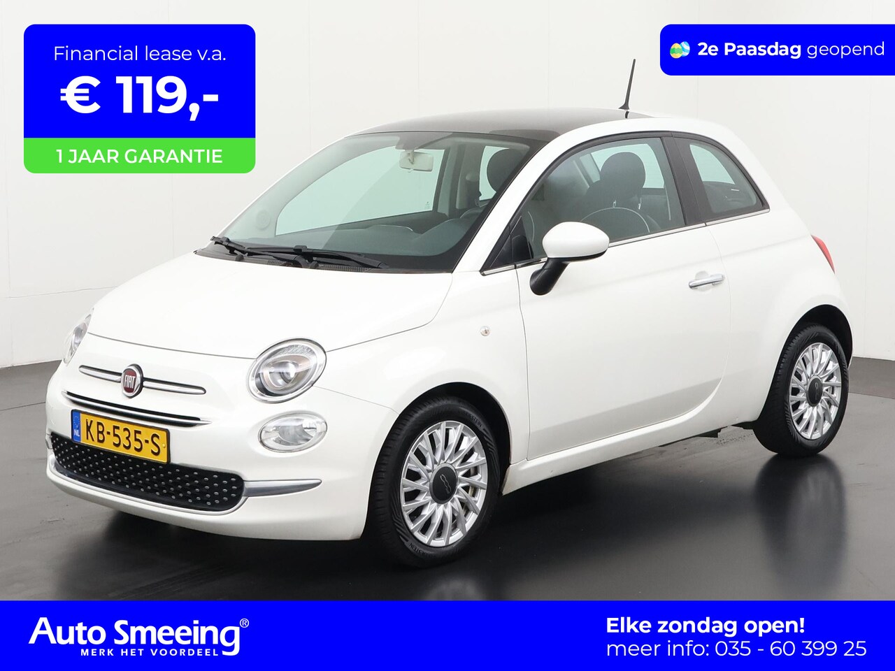 Fiat 500 - 0.9 TwinAir Turbo Lounge Automaat | Panoramadak | Parkeersensor | Zondag Open! - AutoWereld.nl