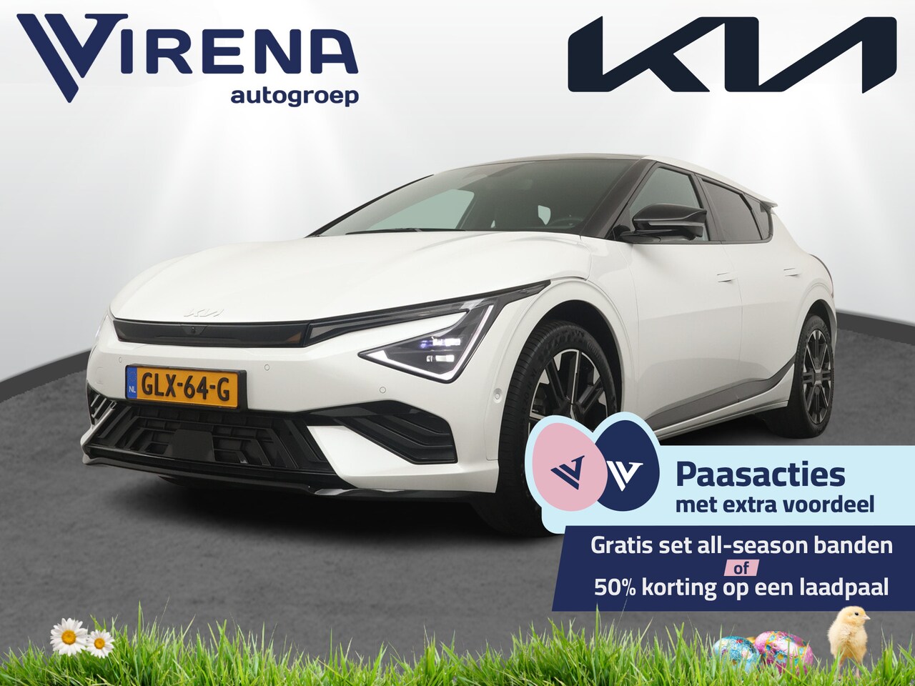 Kia EV6 - GT-Line 84 kWh - LED - Stoel-/stuurverwarming - Panorama dak - 360* Camera - Fabrieksgaran - AutoWereld.nl