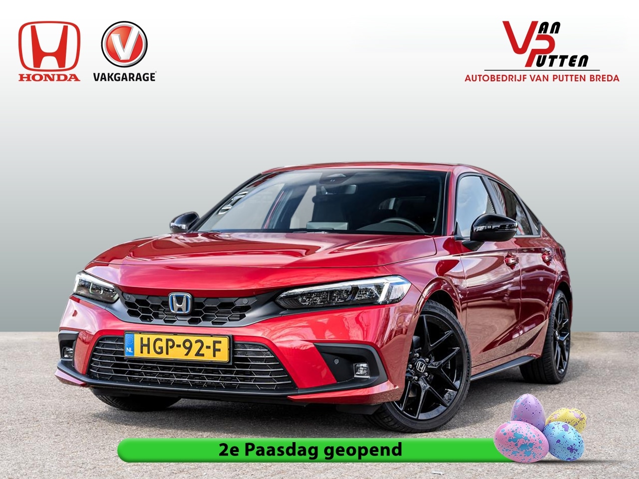 Honda Civic - 2.0 Full Hybrid Sport | NL auto | Premium Crystal Red Metallic | All In prijs | Navi | PDC - AutoWereld.nl