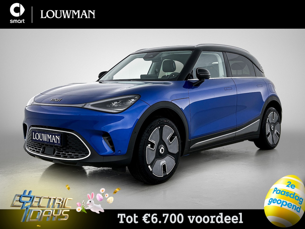 Smart #1 - Premium 66 kWh | Smart Cash buy korting VAN € 42.520 NAAR € 37.470 smart-paasweekend - AutoWereld.nl