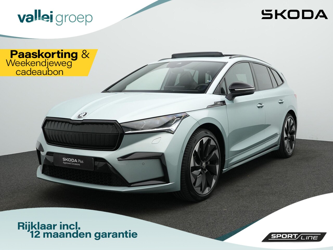 Skoda Enyaq iV - 80X 265 pk Sportline | Warmtepomp | Panoramadak | Gegeugenstoel | Matrix LED | Stuur-/stoe - AutoWereld.nl