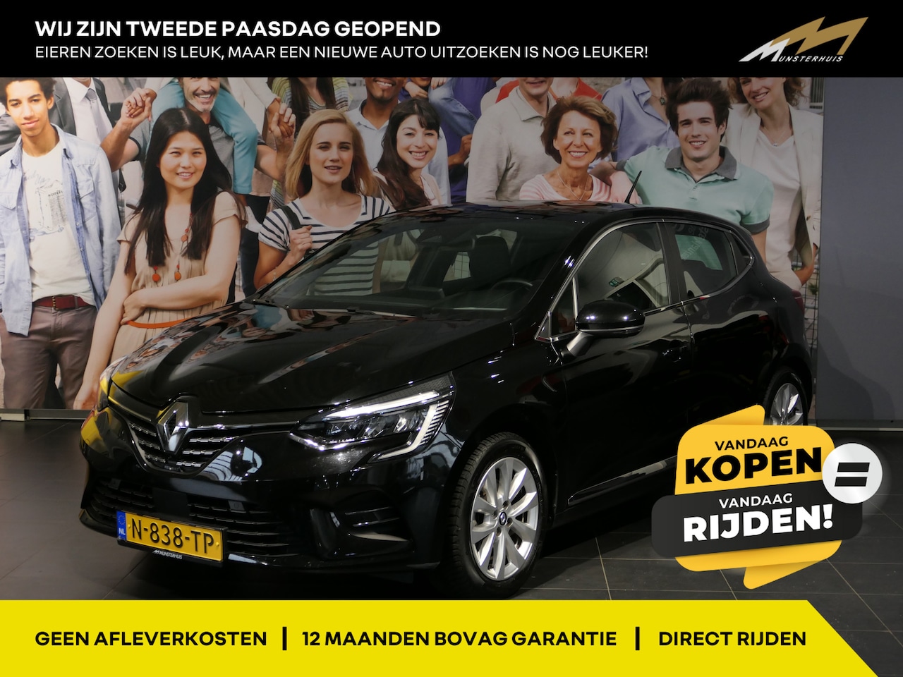 Renault Clio - 1.6 E-Tech Hybrid 140 Intens - Occasion Lease vanaf €429 p/m - Dealer onderhouden - Rondom - AutoWereld.nl