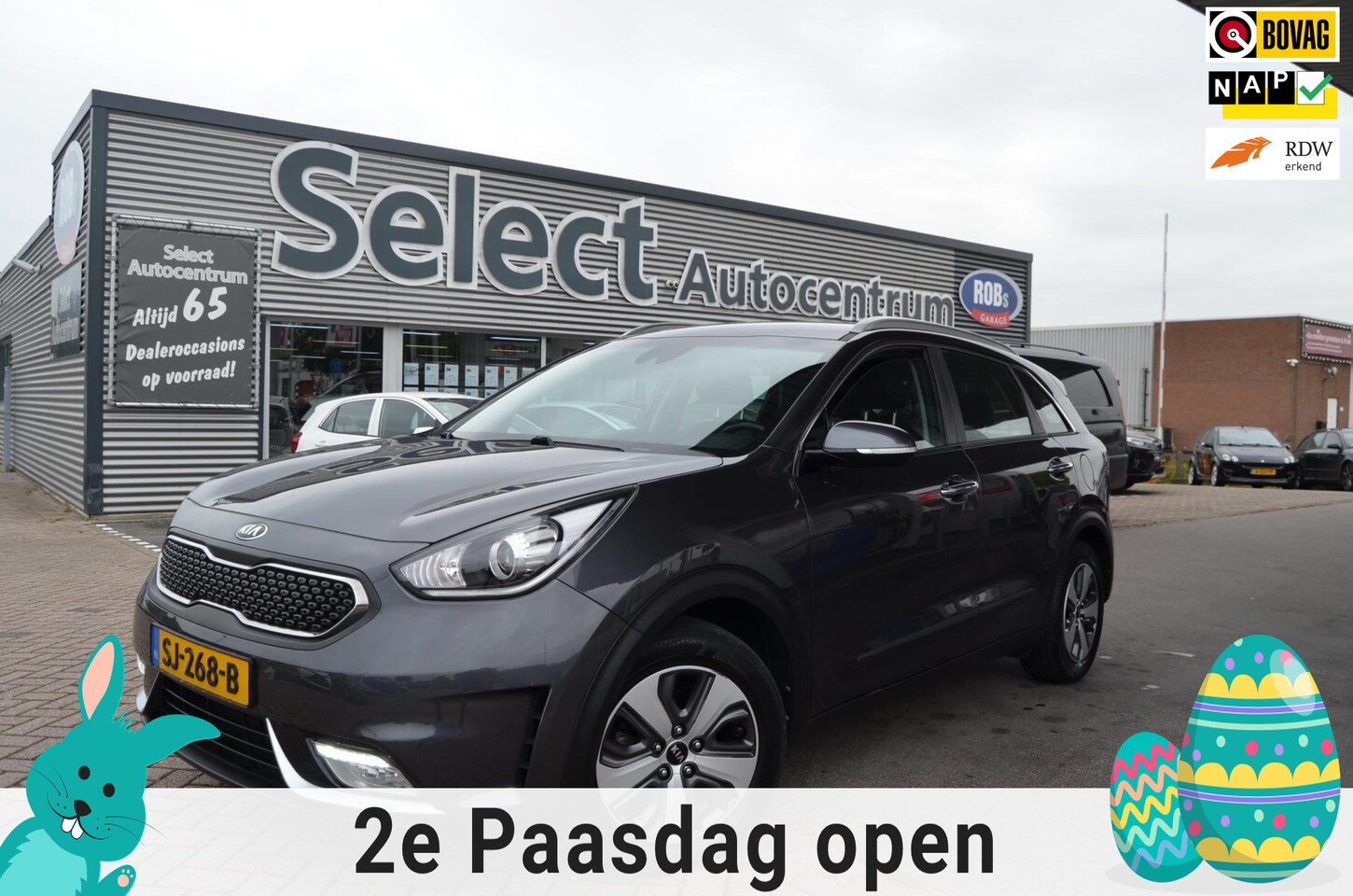 Kia Niro - 1.6 GDi Hybrid DynamicLine|1/2 LEDER| NAVI| LMW|NL AUTO|CARPLAY|CAMERA|SENSOREN - AutoWereld.nl
