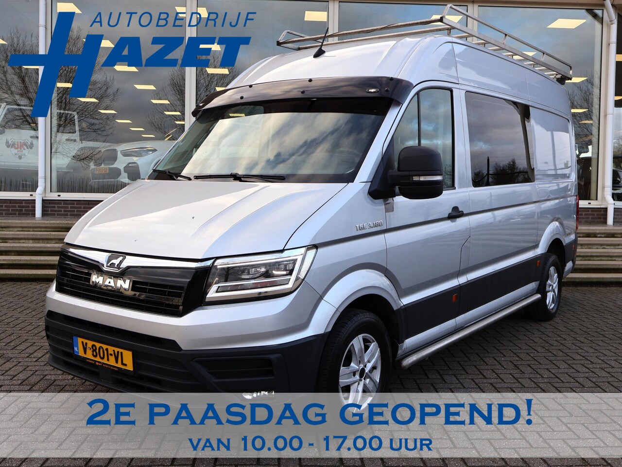 MAN TGE - 2.0 TDI 177 PK AUT. DUBBEL CABINE + 3500 KG TREKHAAK | LED | LEDER | ADAPTIVE CRUISE - AutoWereld.nl