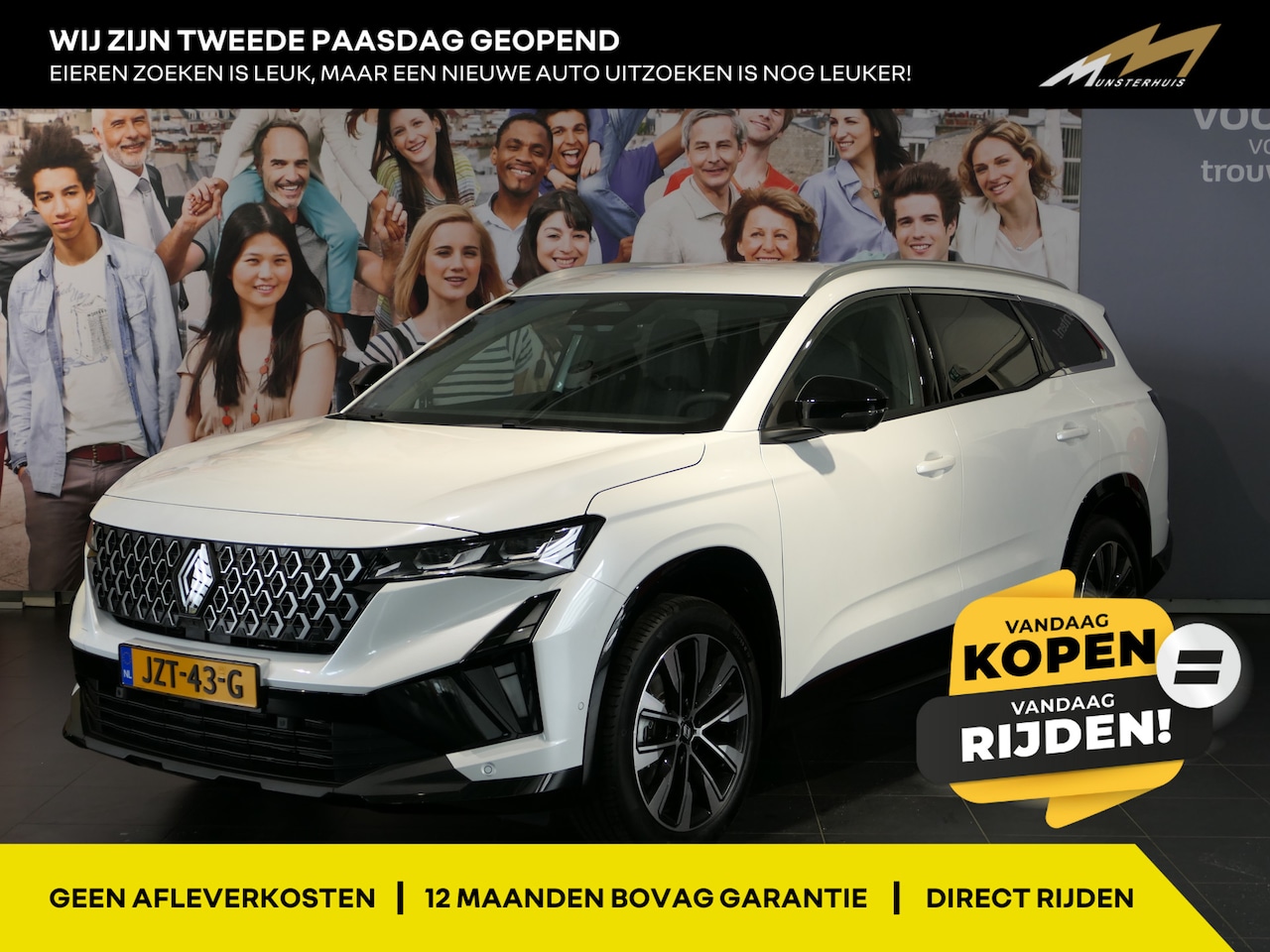 Renault Espace - E-Tech full hybrid 200 techno 7p. - NIEUW! - Rondom camera - Stuur, stoel en voorruitverwa - AutoWereld.nl