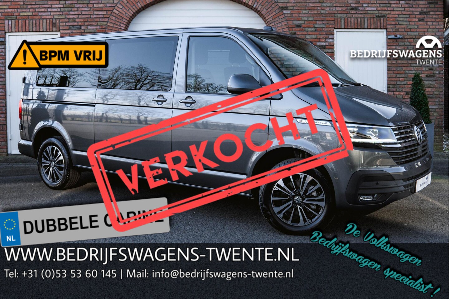 Volkswagen Transporter Caravelle - T6.1 2.0 TDI 150 PK DSG L2H1 DUB/CAB A-Deuren ACC | LED | Digital Cockpit | Virtual Cockpi - AutoWereld.nl