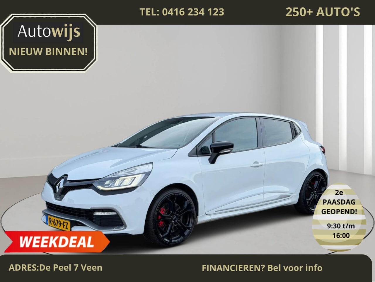 Renault Clio - 1.6 R.S.|LEDER|200PK|AUT|BASS REFLEX|NAVI|LED|CRUISE - AutoWereld.nl
