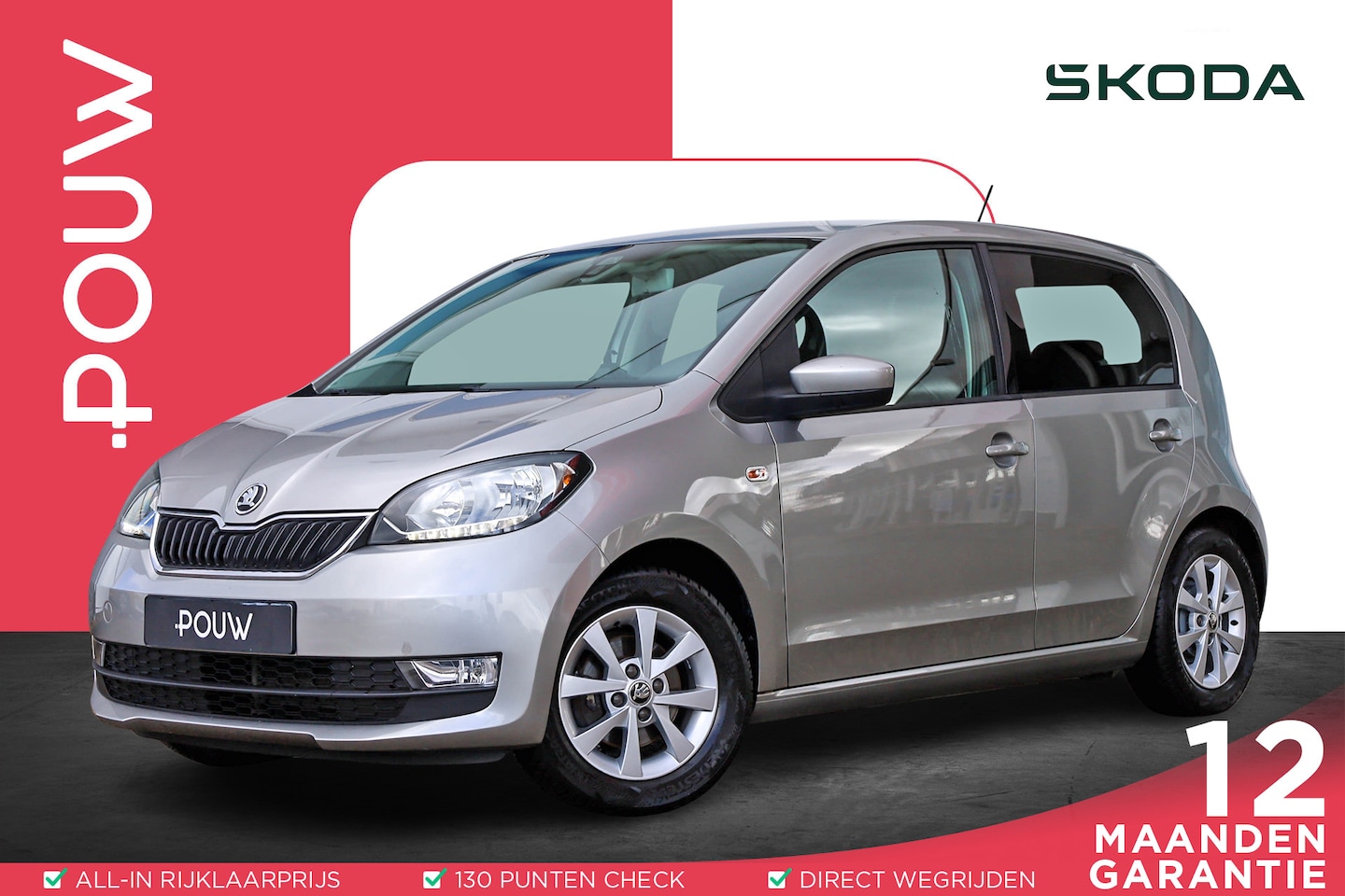 Skoda Citigo - 1.0 60pk Ambition | Cruise Control | Airco | Getint Glas | 14"LMV  | All Season Banden - AutoWereld.nl