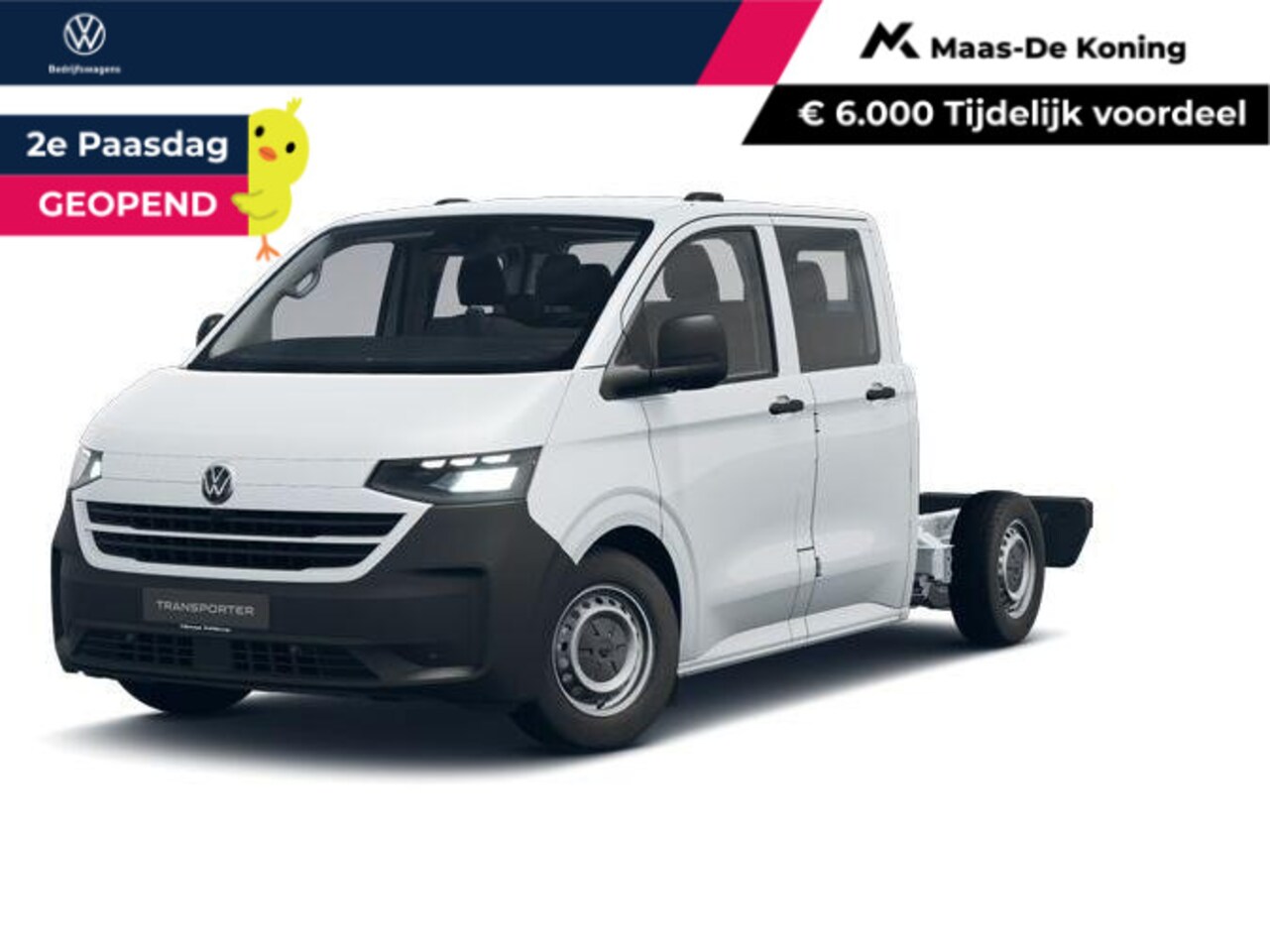 Volkswagen e-Transporter - Bedrijfswagens Chassis DC 70kWh 218pk L2 735907 - AutoWereld.nl