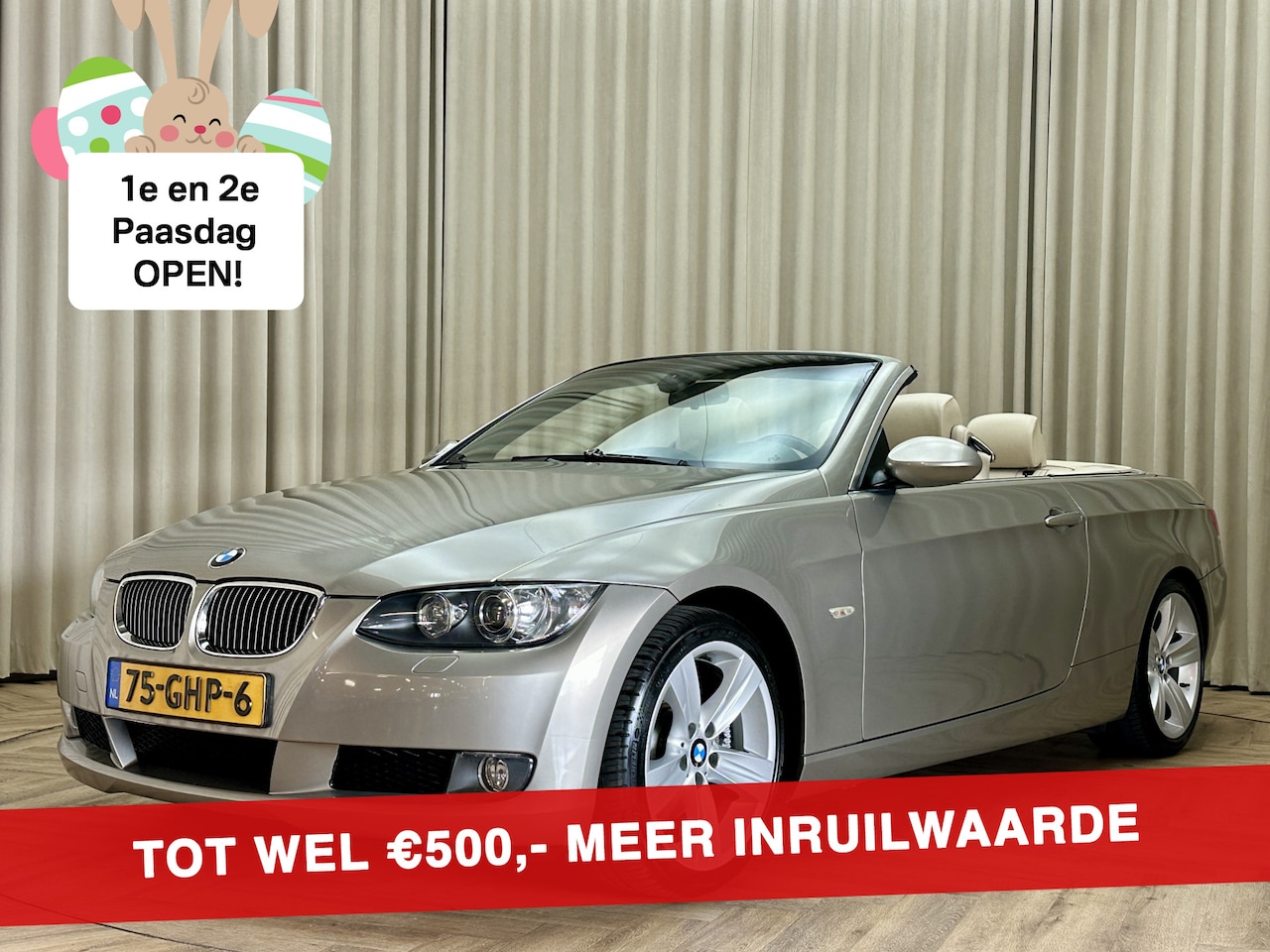 BMW 3-serie Cabrio - 325i High Executive E93 / 3.0L / 6-Cilinder / 218 PK / Automaat / M Sport Leder / Navi Pro - AutoWereld.nl