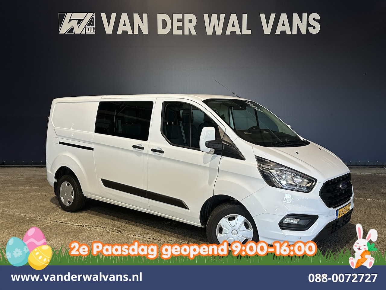 Ford Transit Custom - 2.0 TDCI 131pk L2H1 Dubbele Cabine Euro6 Airco | 6-Zits | LED | Cruisecontrol | 2800kg tre - AutoWereld.nl