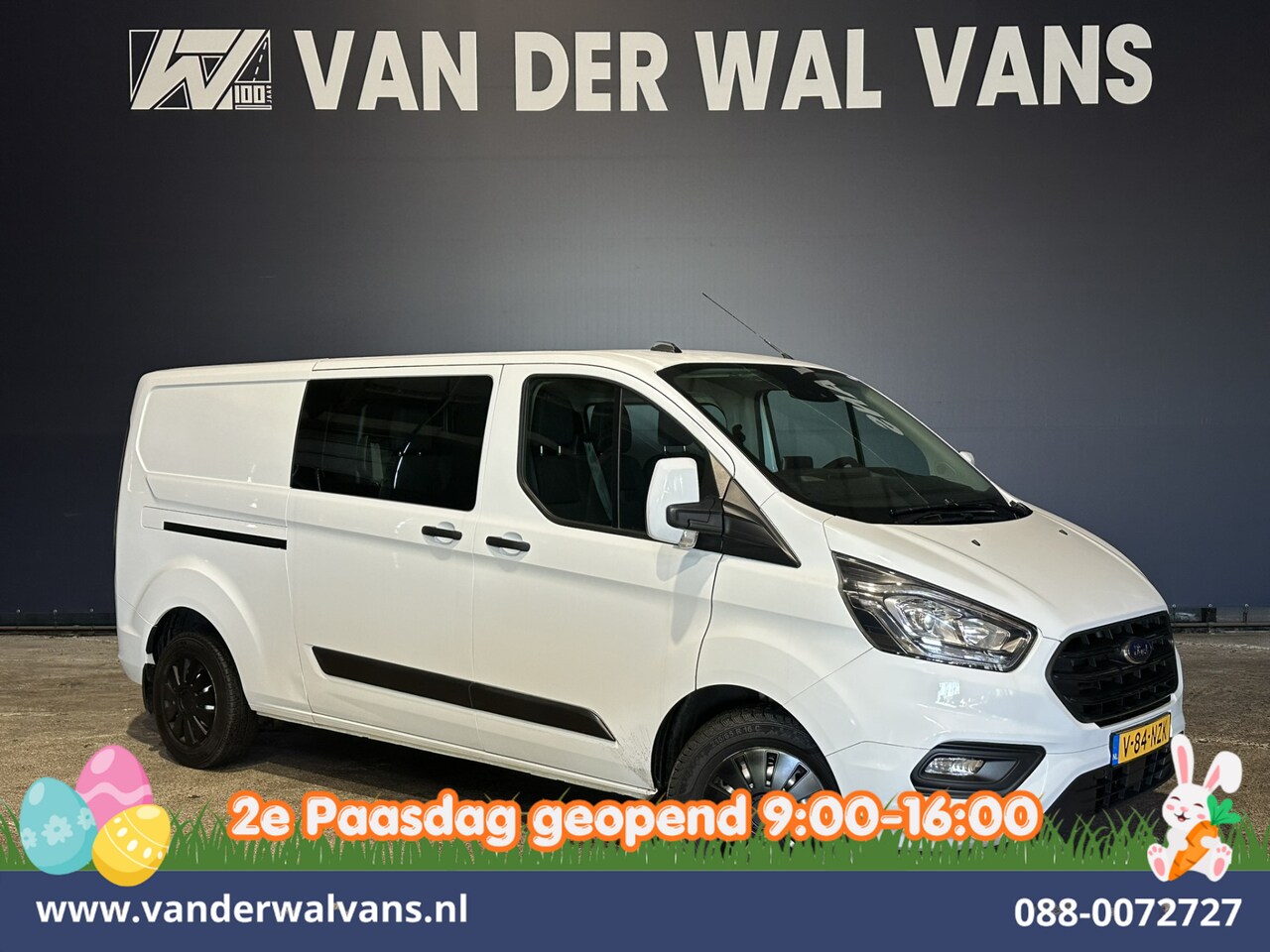 Ford Transit Custom - 2.0 TDCI 130pk L2H1 Dubbele Cabine Euro6 Airco | 6-Zits | Camera | Navigatie | LED | Apple - AutoWereld.nl