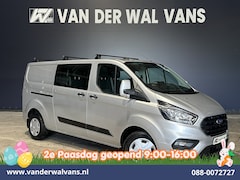 Ford Transit Custom - 2.0 TDCI 131pk L2H1 Dubbele Cabine Euro6 Airco | 6-Zits | LED | Cruisecontrol | Verwarmde