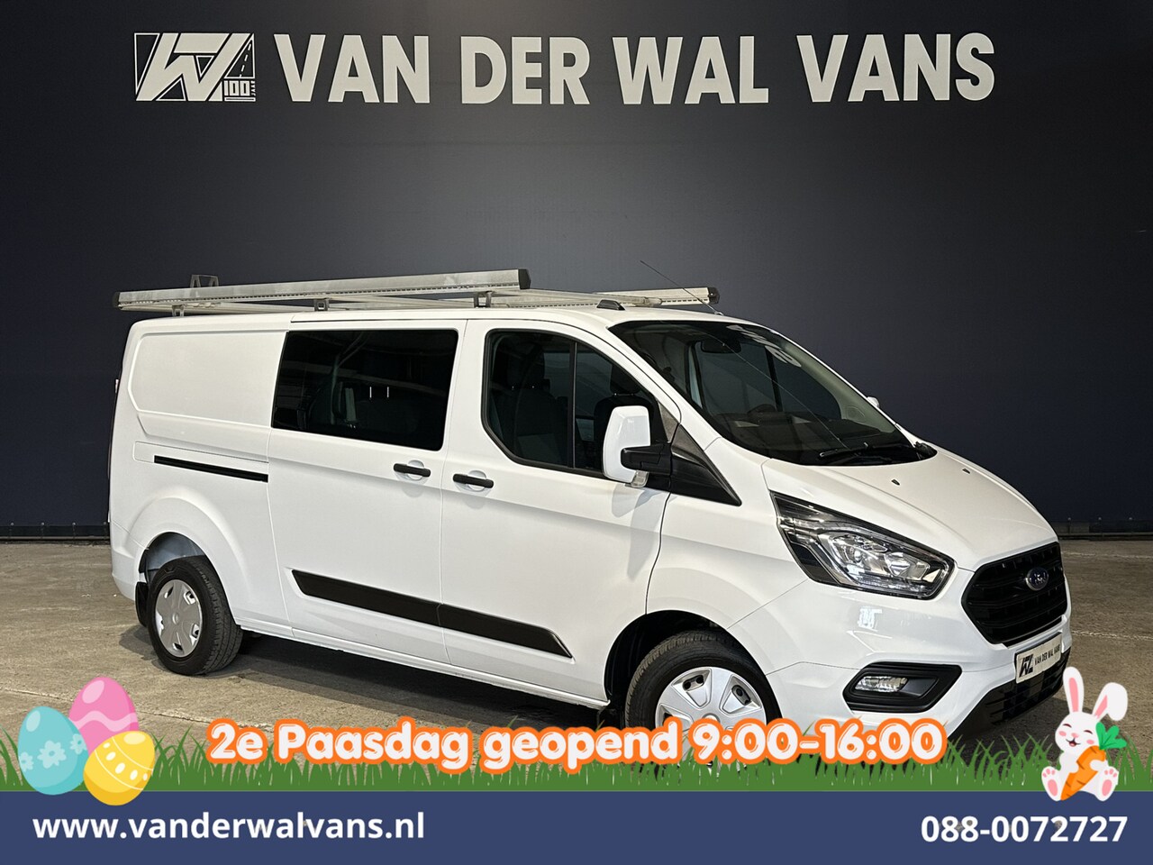 Ford Transit Custom - 2.0 TDCI 130pk L2H1 Dubbele Cabine Inrichting Euro6 Airco | 5-Zits | Imperiaal | LED | Cru - AutoWereld.nl