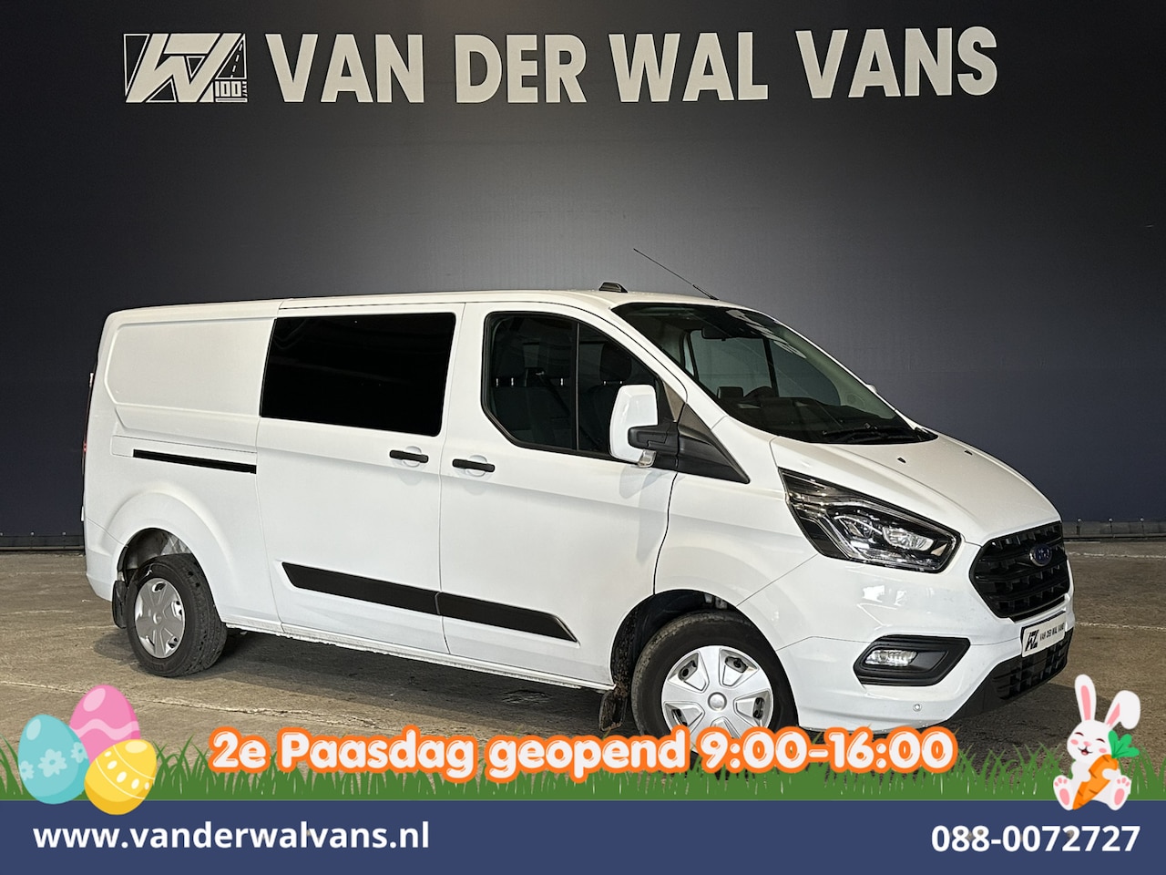 Ford Transit Custom - 2.0 TDCI 130pk L2H1 Dubbele Cabine Euro6 Airco | 6-Zits | Xenon | Camera | Navigatie | App - AutoWereld.nl