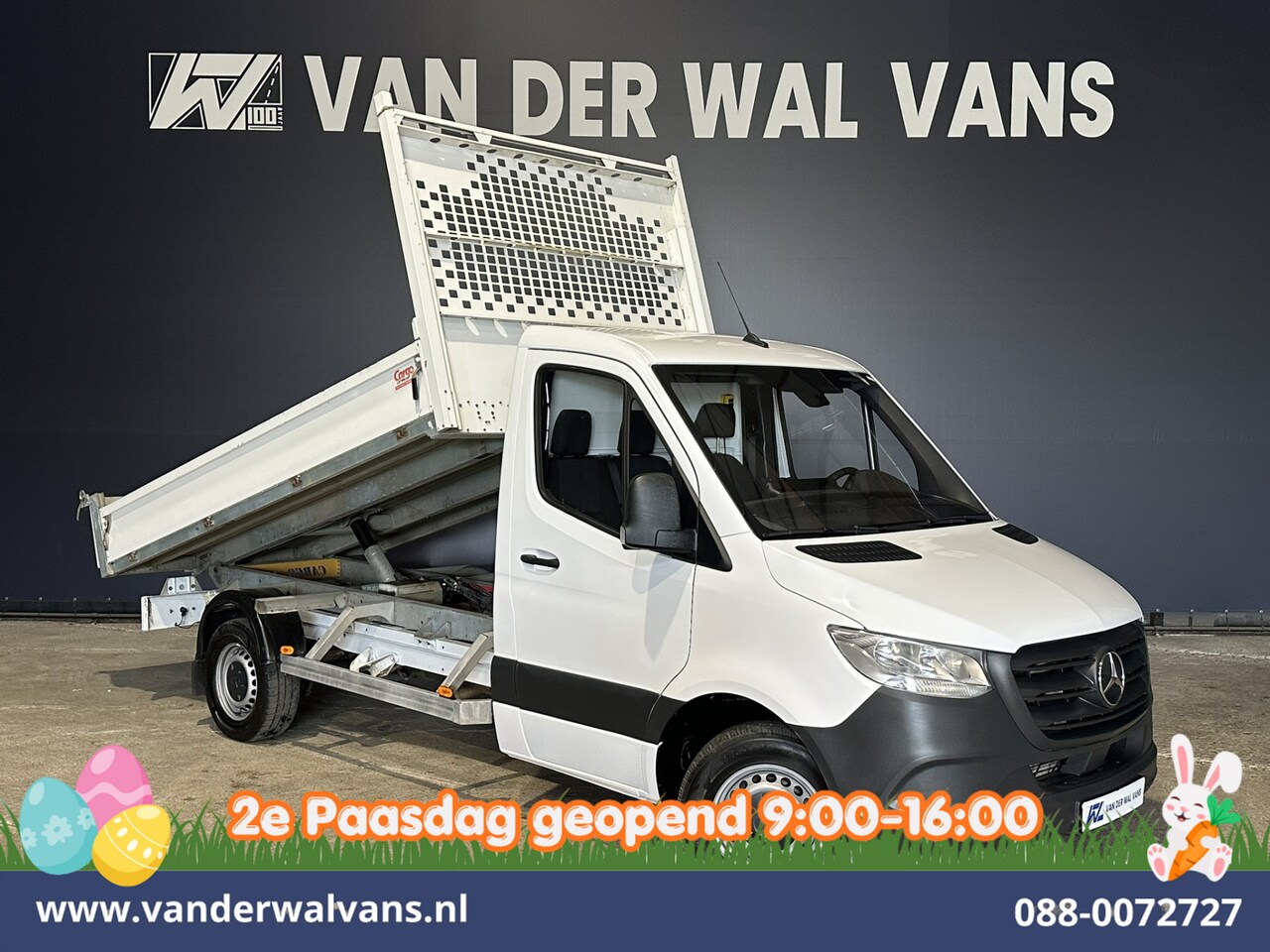 Mercedes-Benz Sprinter - 317 CDI 170pk Kipper Open Laadbak Euro6 Airco | 2800kg Trekhaak | Bijrijdersbank - AutoWereld.nl