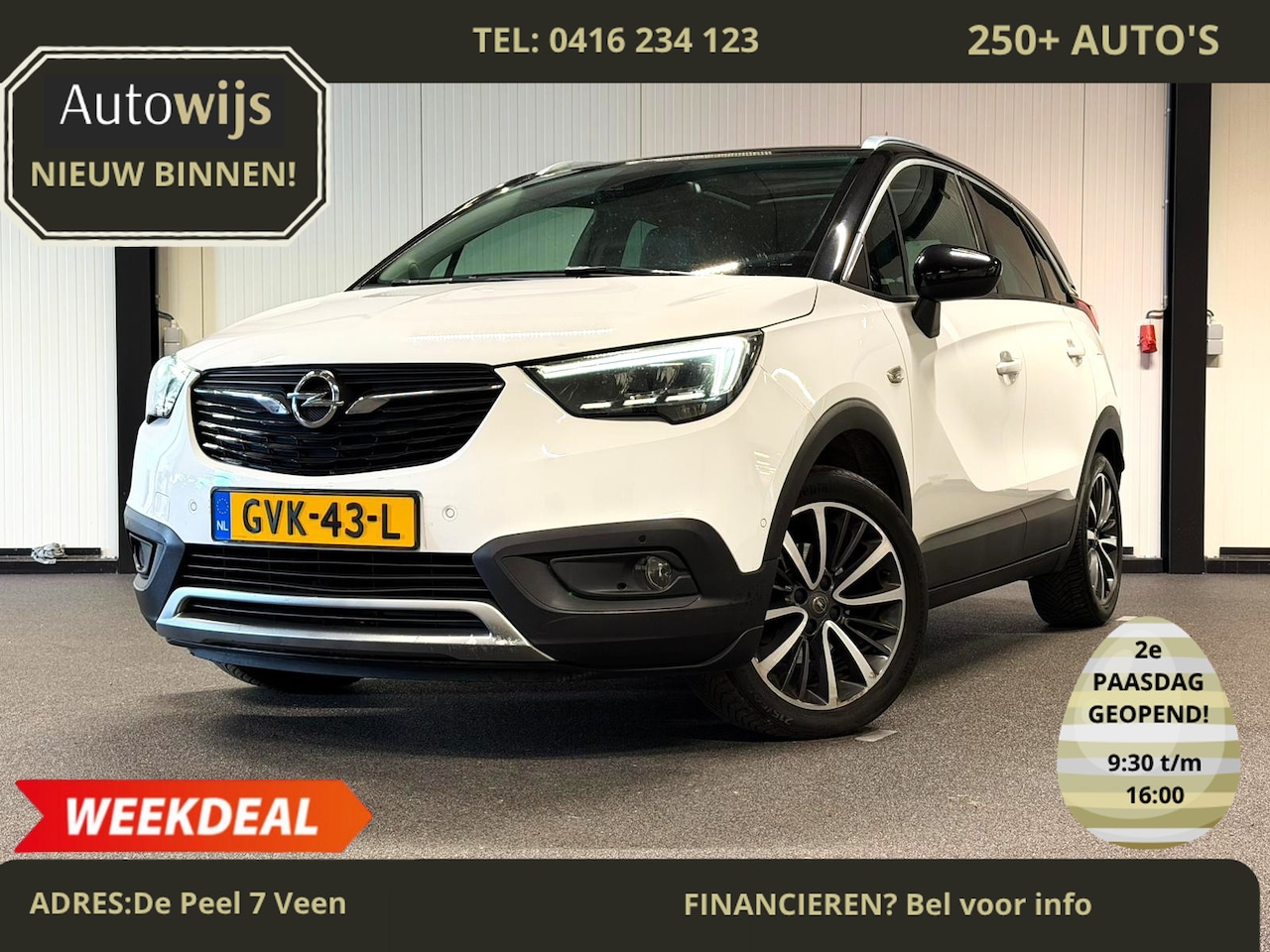Opel Crossland X - 1.2 Turbo Innovation|PANO|HUD|AUT|CAMERA|D-RIEM VV - AutoWereld.nl