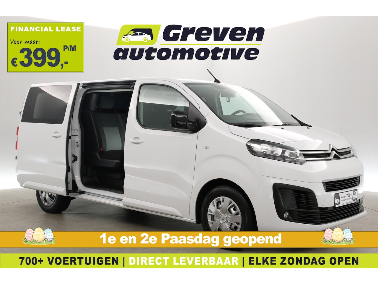 Opel Vivaro - Citroën Jumpy 2.0 BlueHDI 145PK L3H1 | DC | 6 Zits |  Airco | Cruise | Trekhaak | Carplay - AutoWereld.nl