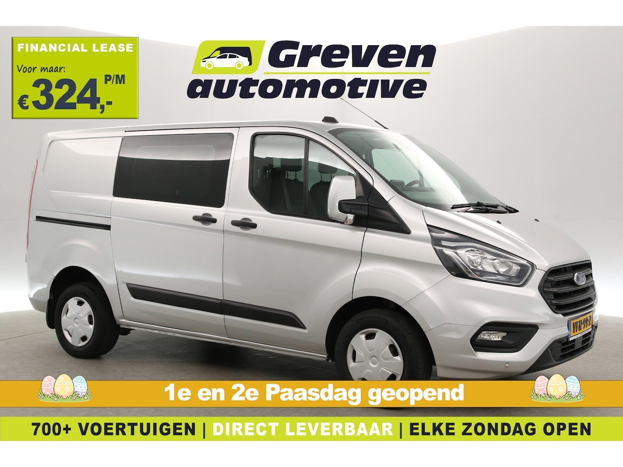 Ford Transit Custom - 2.0 TDCI | MARGE | DC | 6-Zits | Airco | Cruise | Carplay | Navi | Trekhaak | Parkeersens. - AutoWereld.nl