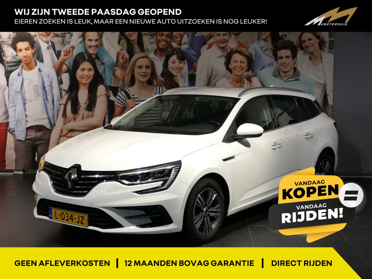 Renault Mégane Estate - 1.3 TCe Intens - Occasion Lease vanaf €414 p/m - Trekhaak - Sensor v+a - Cruise - Navi - AutoWereld.nl