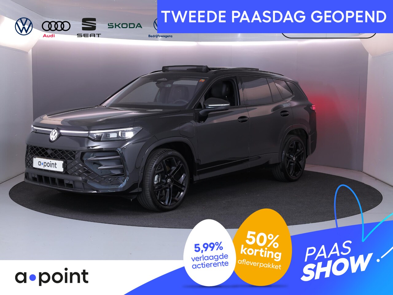 Volkswagen Tayron - 1.5 eHybrid R-Line Edition 272 pk Automaat (DSG) | Verlengde garantie | Navigatie | Panora - AutoWereld.nl