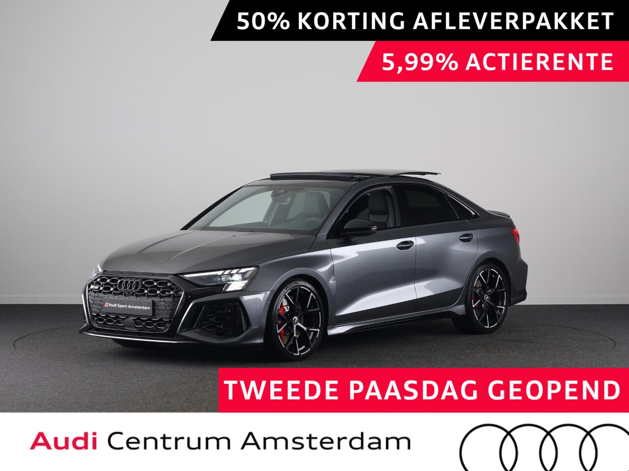 Audi RS3 - Limousine 2.5 TFSI quattro 400pk | Panoramadak | Verlengde garantie | 3-spaaks sport afgev - AutoWereld.nl