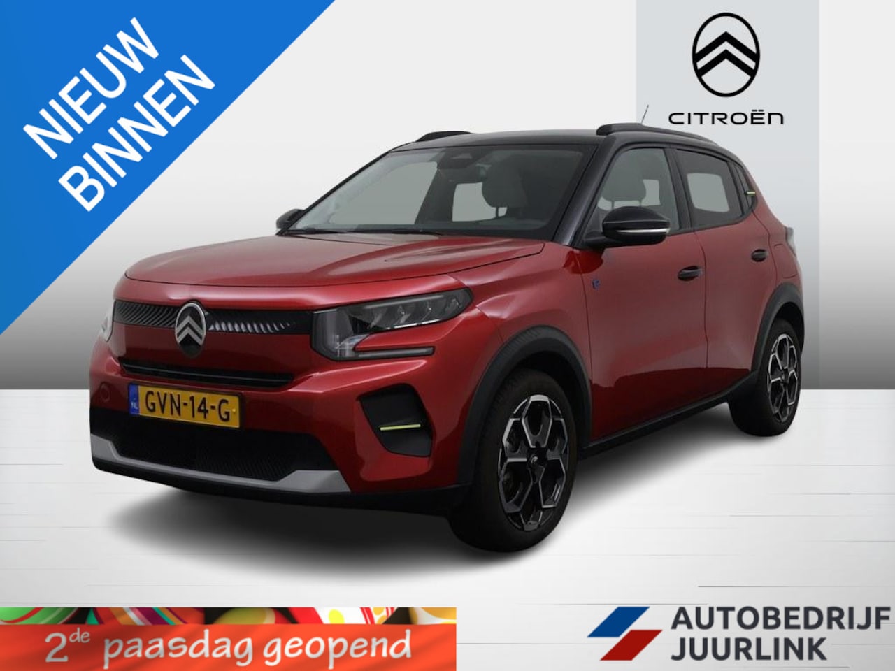 Citroën ë-C3 - Max 113pk 44 kWh 3Fase Nav/Camera/Ecc/H.Leder/ CarPlay/Hud/17inch/Dakrail - AutoWereld.nl