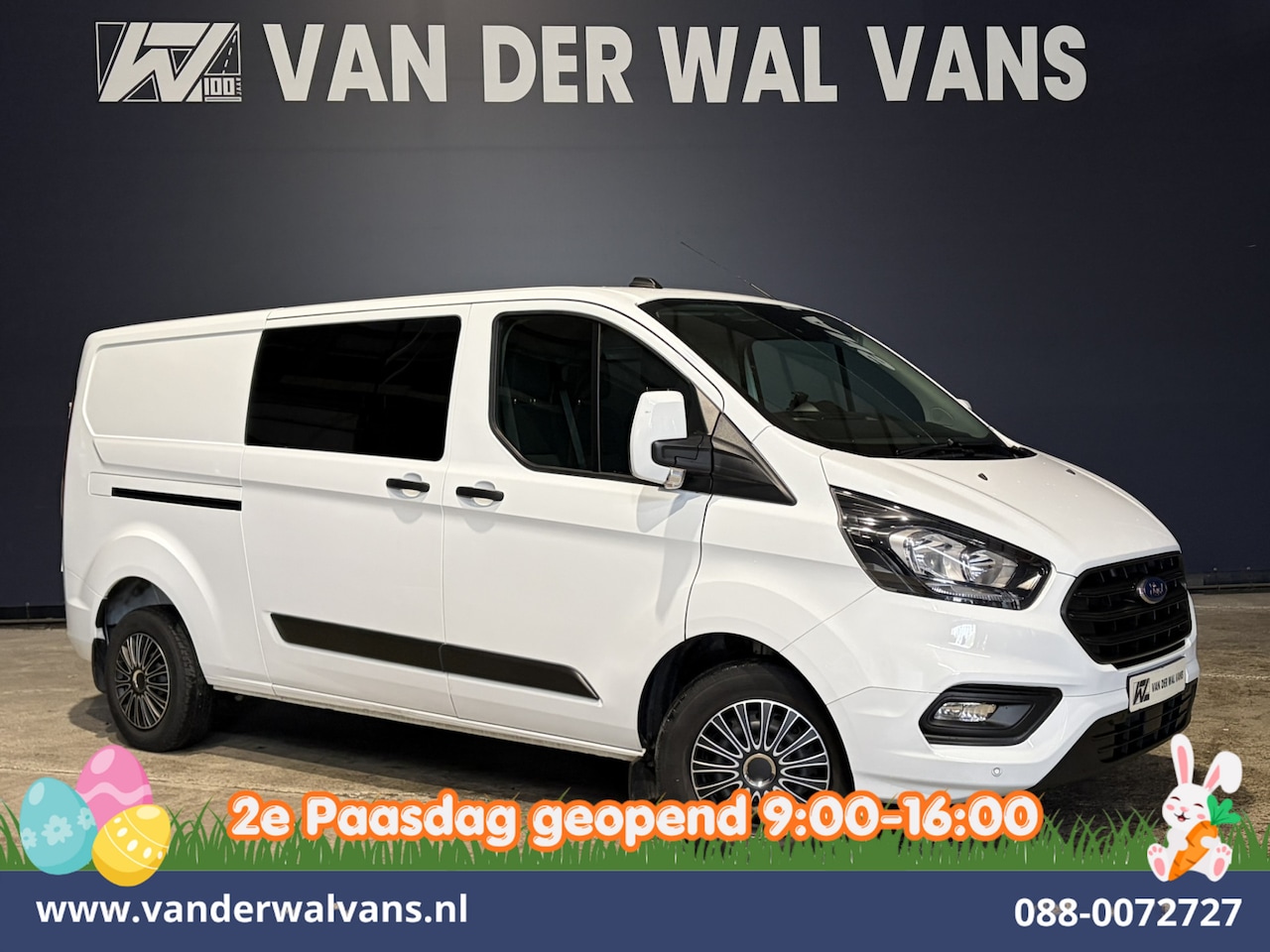 Ford Transit Custom - 2.0 TDCI 130pk L2H1 Dubbele Cabine Euro6 Airco | 6-Zits | LED | Cruisecontrol | Trekhaak P - AutoWereld.nl