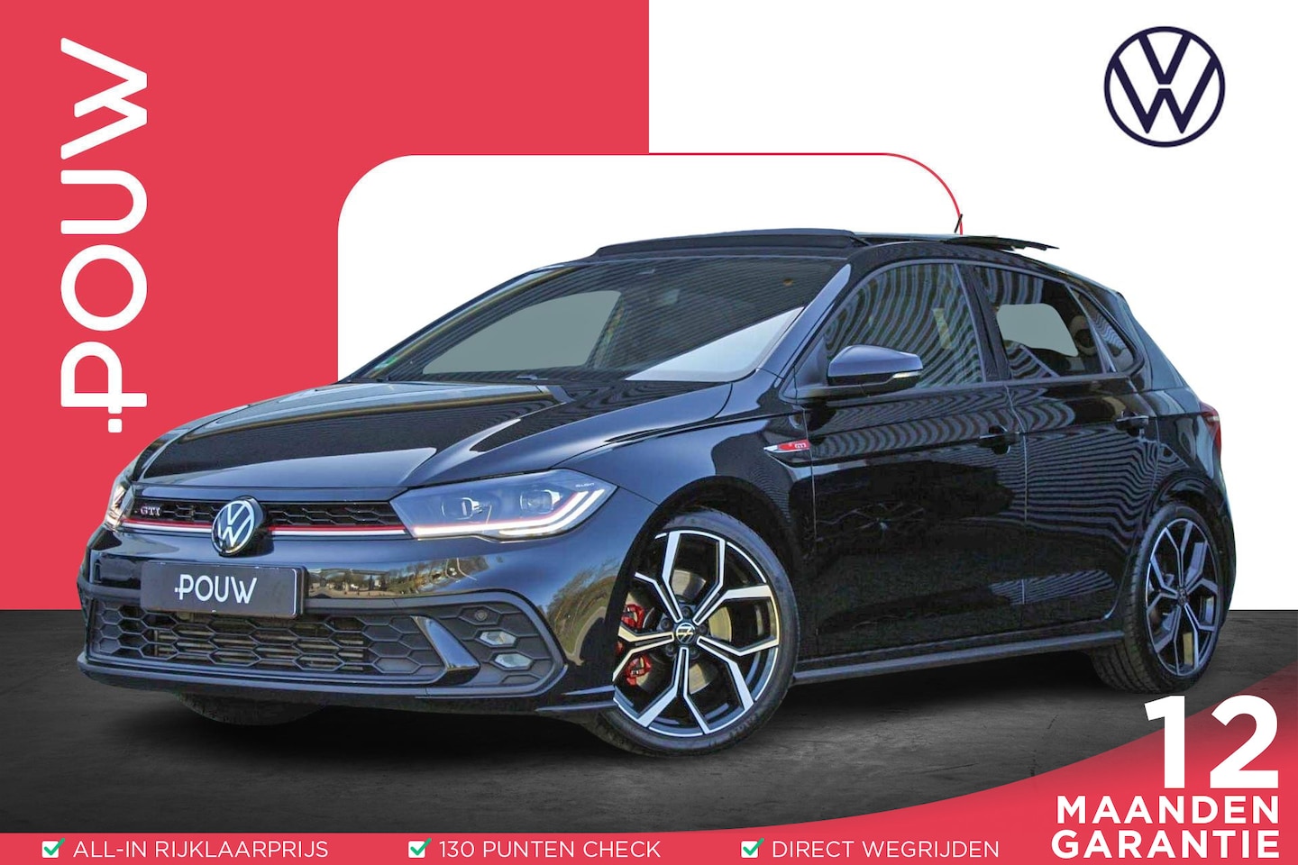 Volkswagen Polo - GTI 2.0 TSI 207pk DSG | Verlaagd Eibach | Panoramadak | Beats Audio | 18" Faro Velgen - AutoWereld.nl