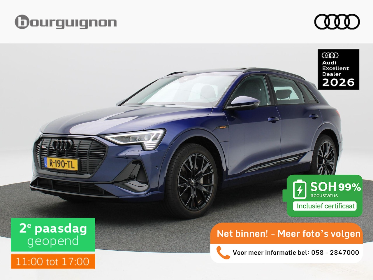 Audi e-tron - 55 quattro S 408 Pk S-Line 95 kWh | Leder | Panoramadak | 360° Camera | Bang & Olufsen | S - AutoWereld.nl