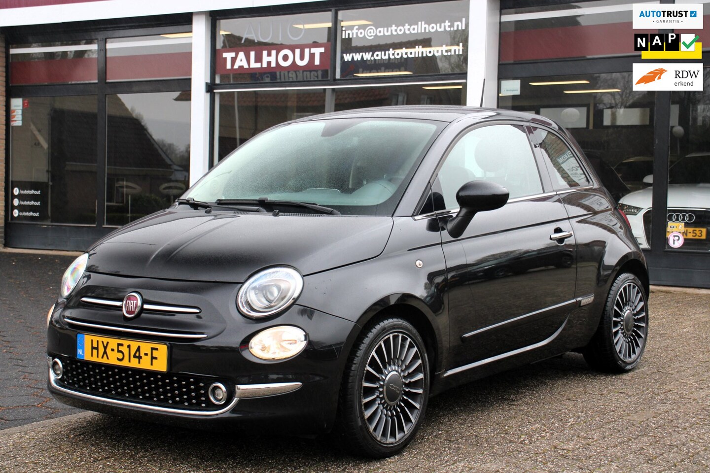 Fiat 500 - 0.9 TwinAir Turbo Lounge | PANO DAK, DAB RADIO, NAVI, TFT SCHERM, LEER - AutoWereld.nl