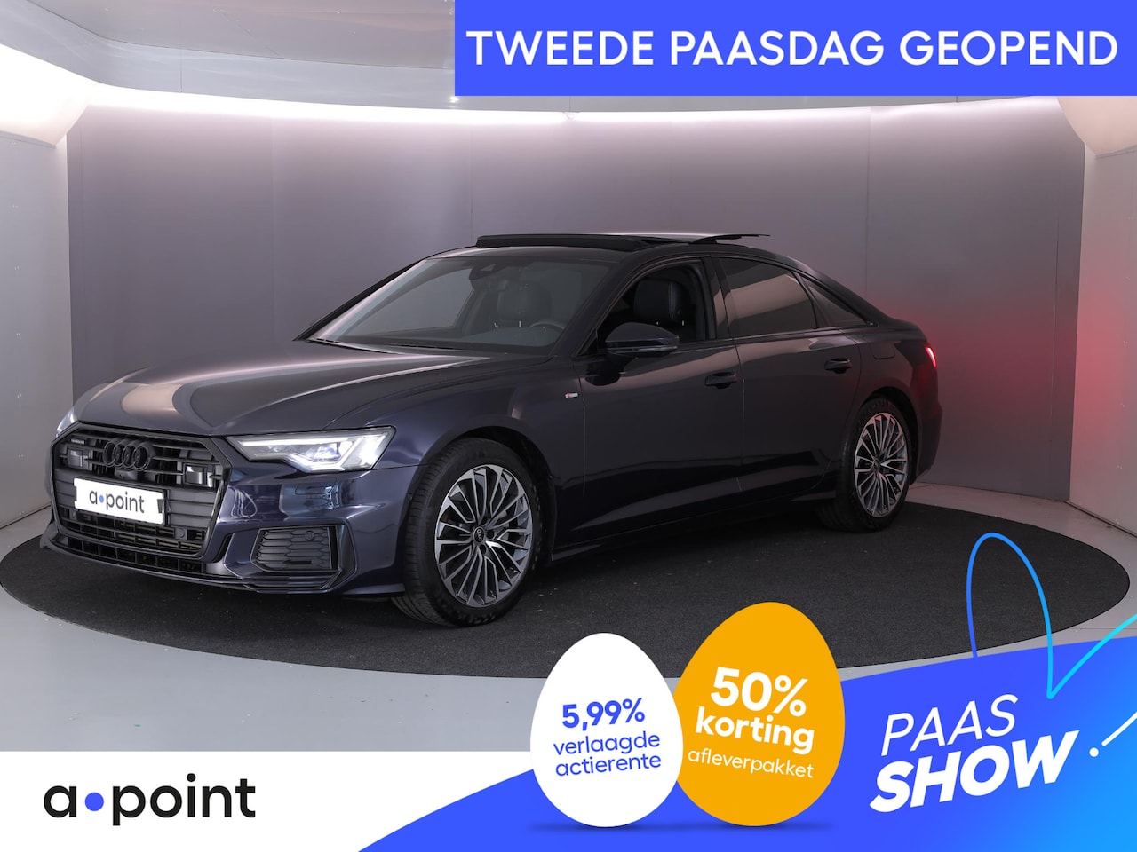 Audi A6 Limousine - 50 TFSI e quattro S edition 299 pk S-tronic | SOH 91% | Navigatie | Panoramadak | Trekhaak - AutoWereld.nl