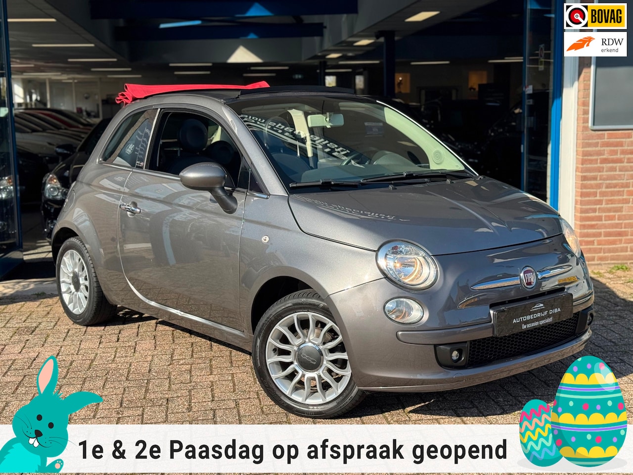 Fiat 500 C - 1.2 Lounge Cabrio 2013 Grijs AIRCO APK NAP! - AutoWereld.nl