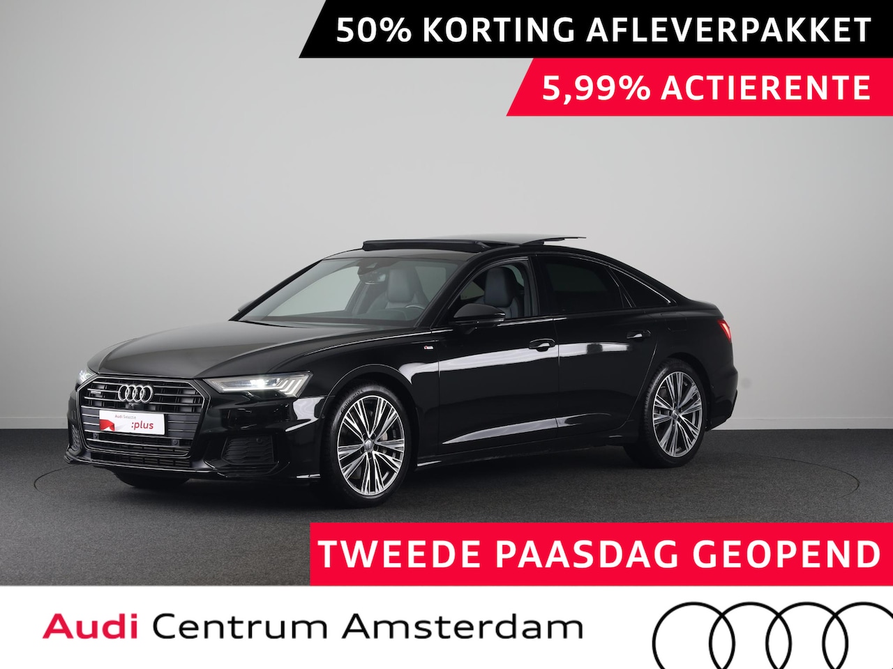Audi A6 Limousine - 50 TFSI e quattro S edition 299pk | Panoramadak  Lederen bekleding | 360° Camera | Elektri - AutoWereld.nl