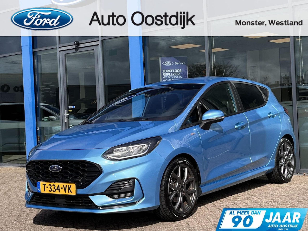 Ford Fiesta - 1.0 EcoBoost Hybrid ST-Line 125PK Cruise Carplay-Navi Climate Parkeersensoren Achter 17'' - AutoWereld.nl