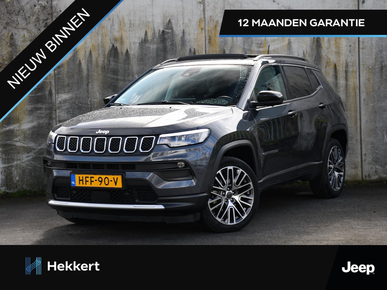 Jeep Compass - Limited 1.5T e-Hybrid 130pk Automaat SCHUIF-DAK | 19''LM | 360° CAM. | ADAPT. CC | TREKHAA - AutoWereld.nl