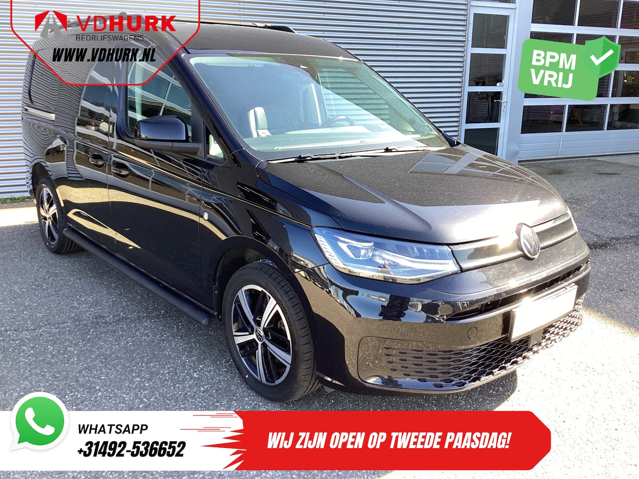 Volkswagen Caddy Cargo Maxi - 2.0 TDI 125 pk DSG Aut. Black Edition LED/ Adapt.Cruise/ Standkachel/ Stoelverw./ Leder/ C - AutoWereld.nl