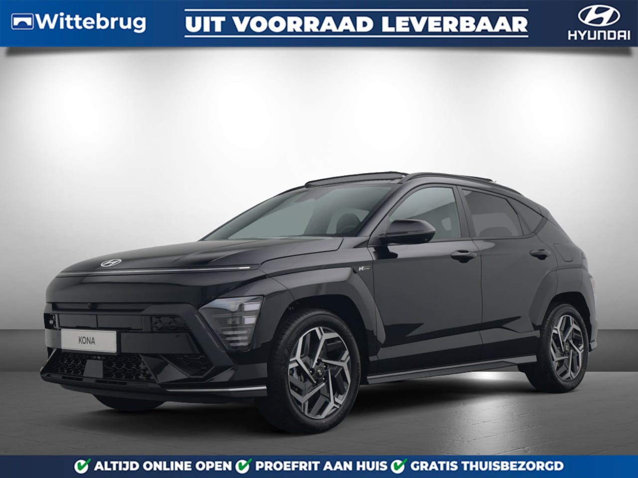 Hyundai Kona - 1.6 GDI HEV N Line Sky Full Hybride Automaat met Navigatie, Adaptive Cruise Control en 360 - AutoWereld.nl