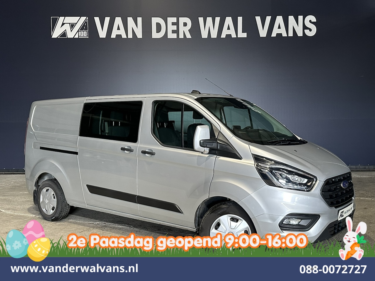 Ford Transit Custom - 2.0 TDCI 170pk Automaat L2H1 Dubbele Cabine Euro6 Airco | 5-Zits | Camera | Navigatie | Ap - AutoWereld.nl