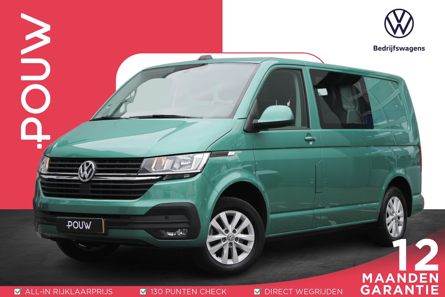 Volkswagen Transporter - 2.0 TDI 90pk L1H1 30 Highline | Dubbele Cabine | Achteruitrijcamera | Cruise Control | Die - AutoWereld.nl