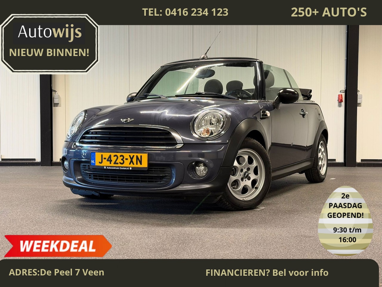 MINI Cabrio - Mini 1.6 One Salt|NAVI|HALF LEER|99DKM|GOED ONDERHOUDEN - AutoWereld.nl
